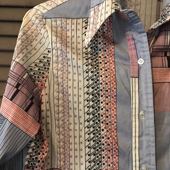 Vintage Patchwork Look Polyester Top - Picture 3 of 5